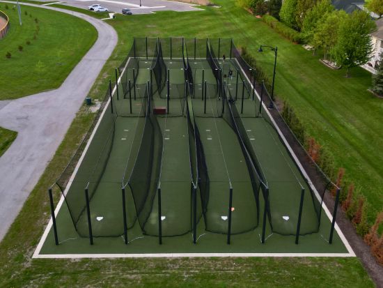 Aerial View of Batting Cages at Central Park in Dyer IN