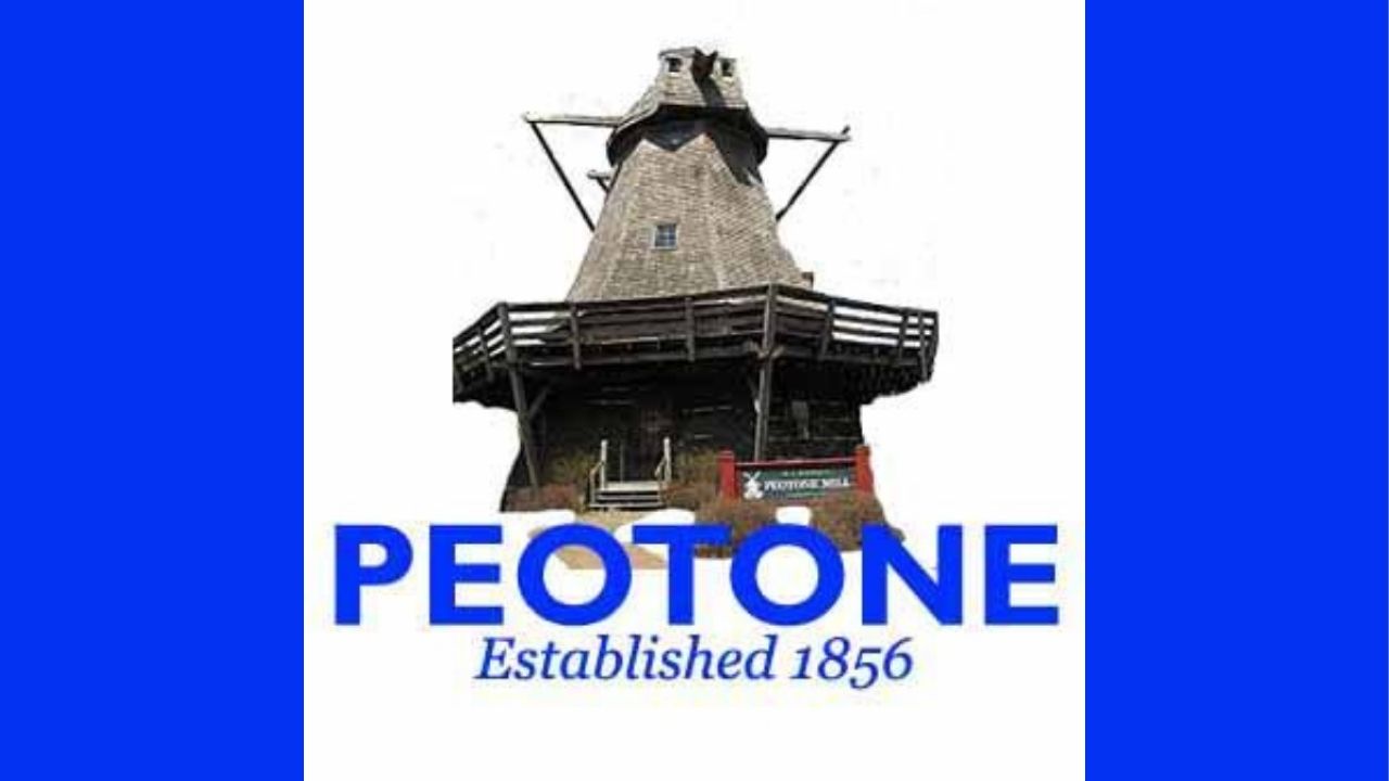 peotone illinois village windmill logo with text "Peotone Established 1856"
