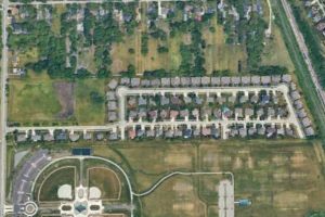 Aerial photo of Briar Crossing subdivision in Dyer Indiana