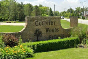 Country Woods Estates Subdivision Sign Dyer Indiana