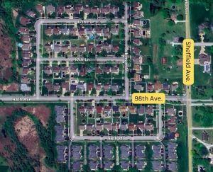 Prairie Trails Subdivision Dyer Indiana Aerial Photo