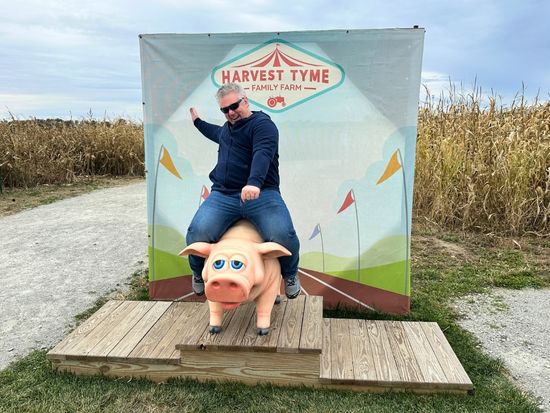 "flying pig" photo exhibit at Harvest Tyme Family Farm fall festival