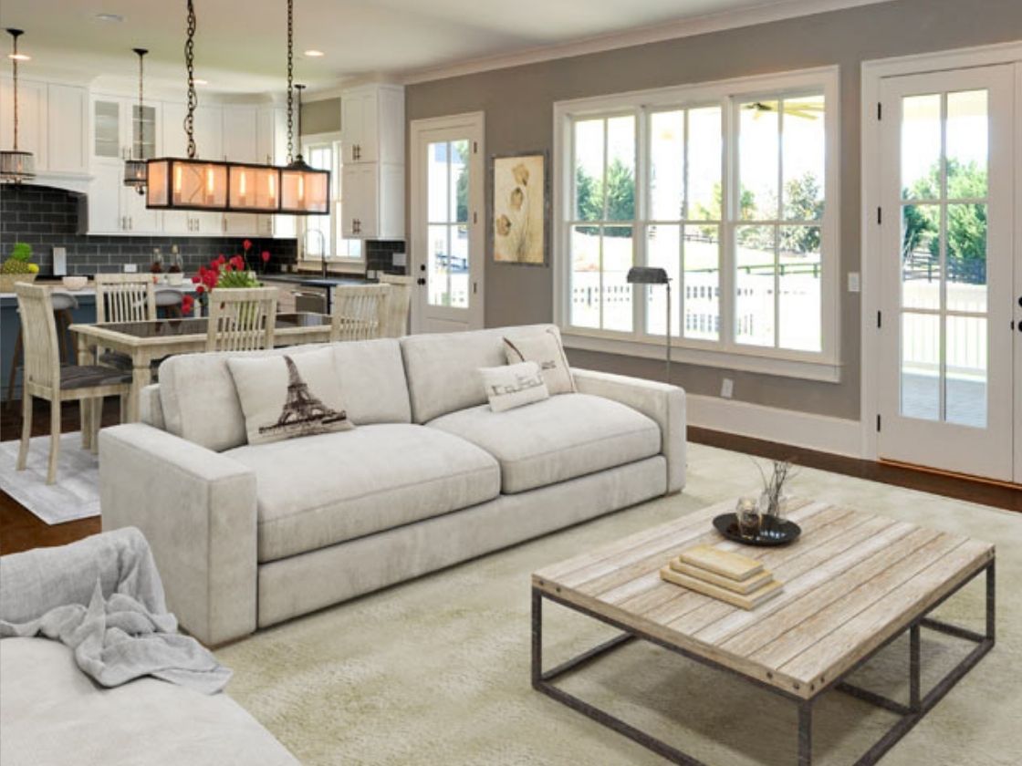 virtually staged living room